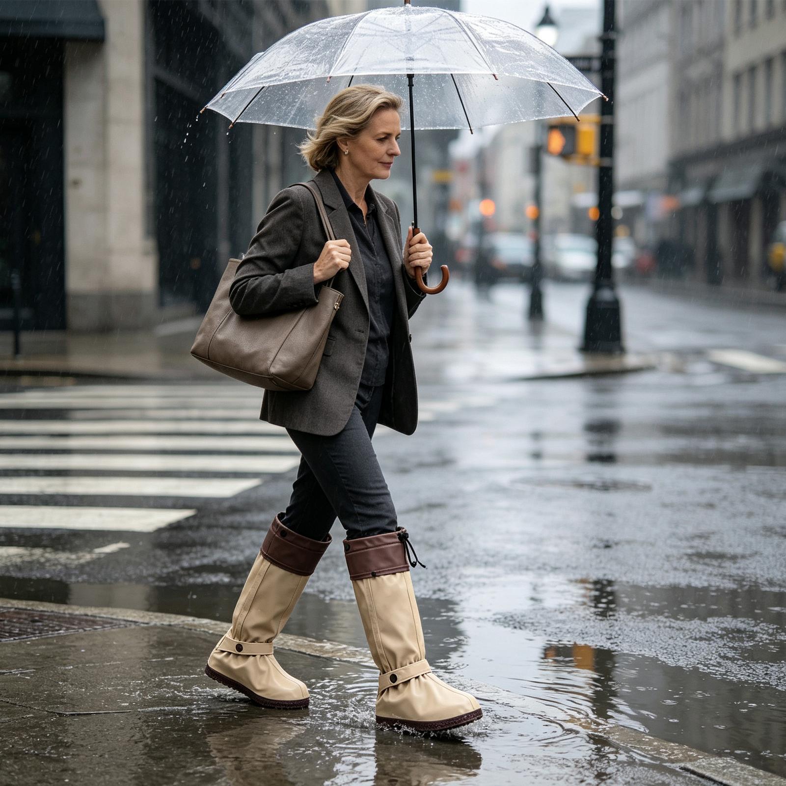 Rain Shoe Covers Reusable Fold - огляд і ціна Cycling Commute In Rain